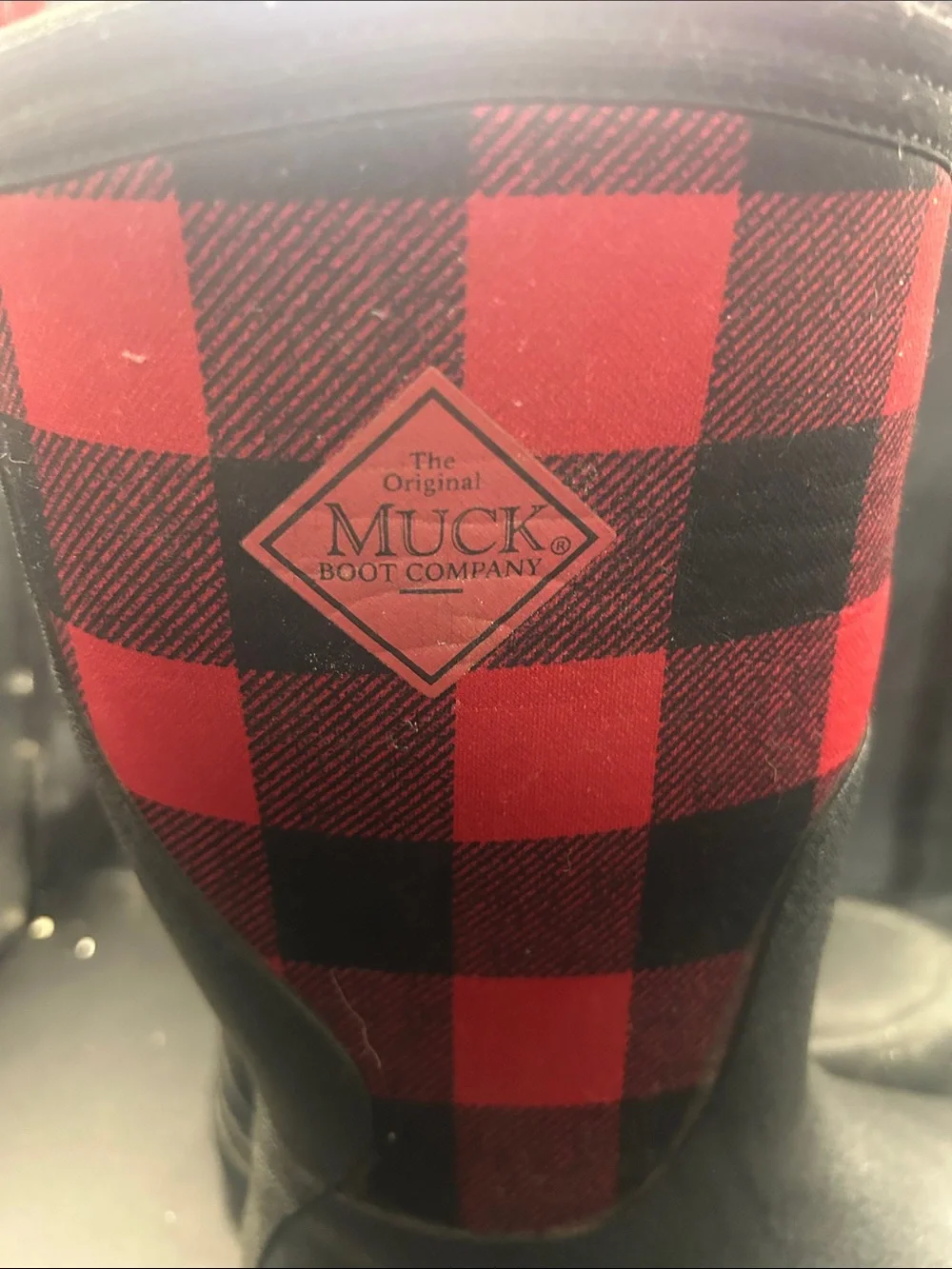 Muck Boot Co. Kids' Red & Black Buffalo Plaid Waterproof Rain Boots